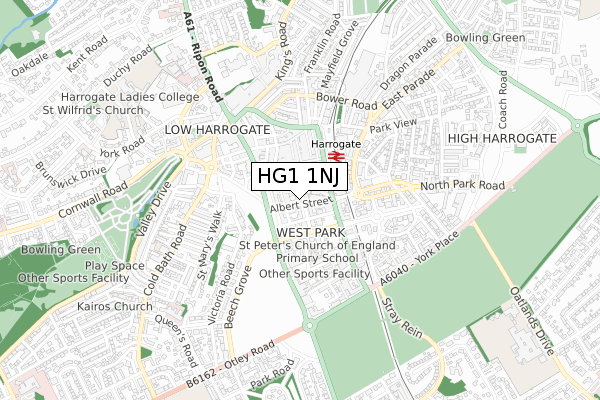 HG1 1NJ map - small scale - OS Open Zoomstack (Ordnance Survey)