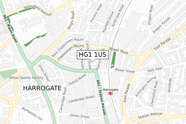 HG1 1US map - large scale - OS Open Zoomstack (Ordnance Survey)