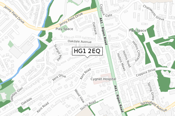 HG1 2EQ map - large scale - OS Open Zoomstack (Ordnance Survey)