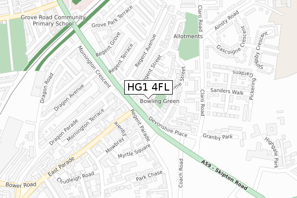 HG1 4FL map - large scale - OS Open Zoomstack (Ordnance Survey)