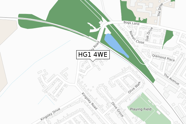 HG1 4WE map - large scale - OS Open Zoomstack (Ordnance Survey)