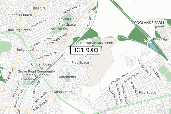 HG1 9XQ map - small scale - OS Open Zoomstack (Ordnance Survey)