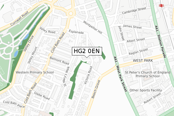 HG2 0EN map - large scale - OS Open Zoomstack (Ordnance Survey)