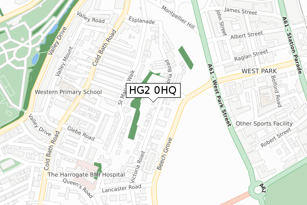 HG2 0HQ map - large scale - OS Open Zoomstack (Ordnance Survey)