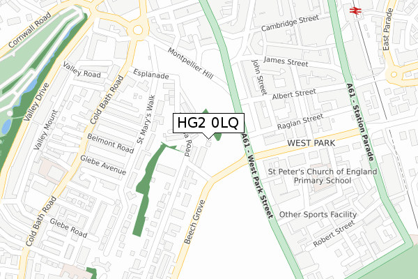 HG2 0LQ map - large scale - OS Open Zoomstack (Ordnance Survey)