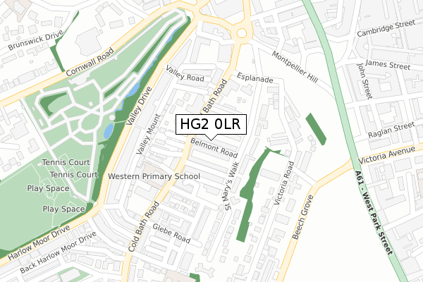 HG2 0LR map - large scale - OS Open Zoomstack (Ordnance Survey)