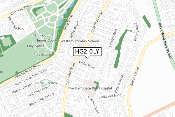 HG2 0LY map - large scale - OS Open Zoomstack (Ordnance Survey)