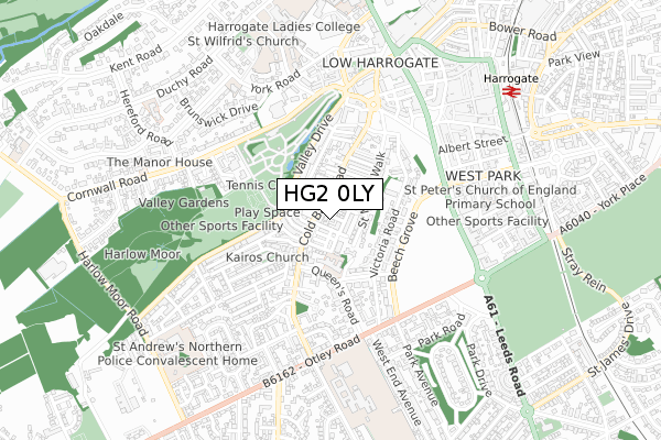 HG2 0LY map - small scale - OS Open Zoomstack (Ordnance Survey)