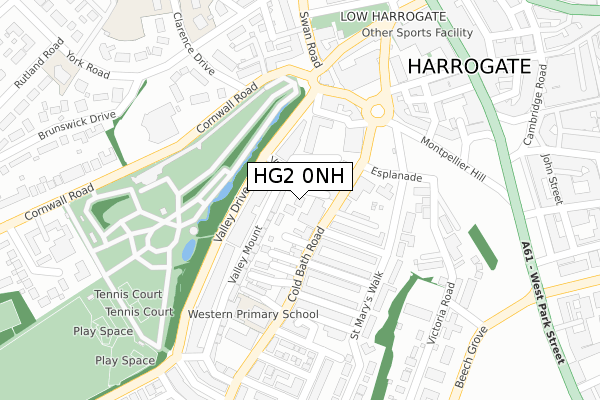 HG2 0NH map - large scale - OS Open Zoomstack (Ordnance Survey)