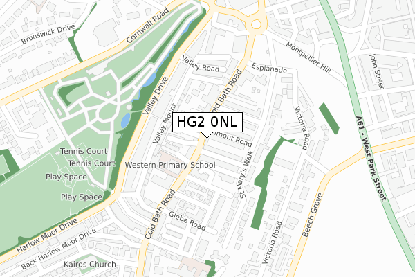 HG2 0NL map - large scale - OS Open Zoomstack (Ordnance Survey)