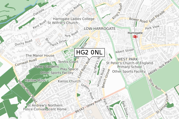 HG2 0NL map - small scale - OS Open Zoomstack (Ordnance Survey)