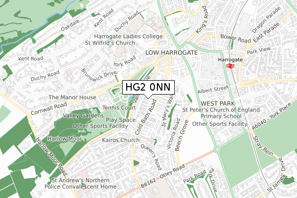 HG2 0NN map - small scale - OS Open Zoomstack (Ordnance Survey)