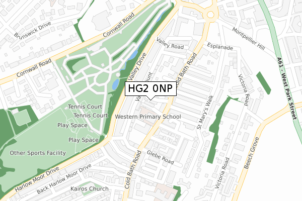 HG2 0NP map - large scale - OS Open Zoomstack (Ordnance Survey)