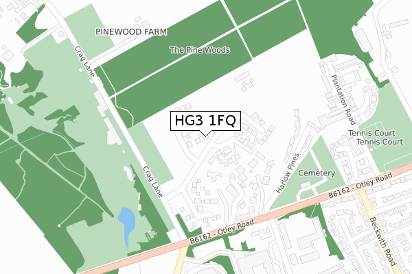 HG3 1FQ map - large scale - OS Open Zoomstack (Ordnance Survey)