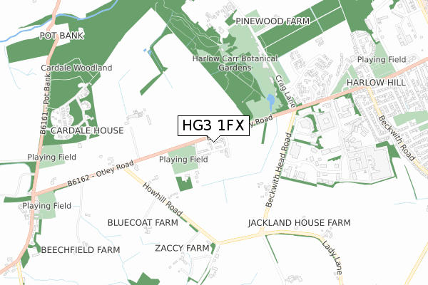 HG3 1FX map - small scale - OS Open Zoomstack (Ordnance Survey)