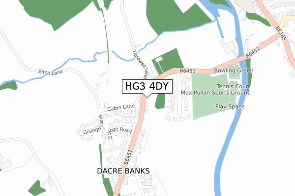 HG3 4DY map - large scale - OS Open Zoomstack (Ordnance Survey)