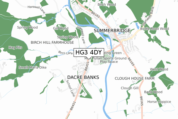 HG3 4DY map - small scale - OS Open Zoomstack (Ordnance Survey)