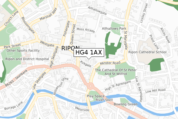 HG4 1AX map - large scale - OS Open Zoomstack (Ordnance Survey)