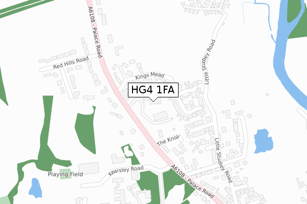 HG4 1FA map - large scale - OS Open Zoomstack (Ordnance Survey)