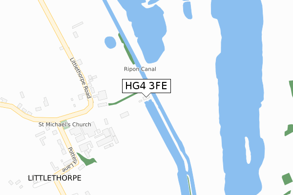 HG4 3FE map - large scale - OS Open Zoomstack (Ordnance Survey)