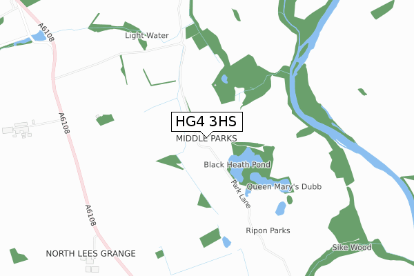 HG4 3HS map - small scale - OS Open Zoomstack (Ordnance Survey)