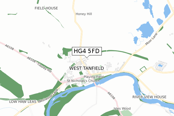 HG4 5FD map - small scale - OS Open Zoomstack (Ordnance Survey)