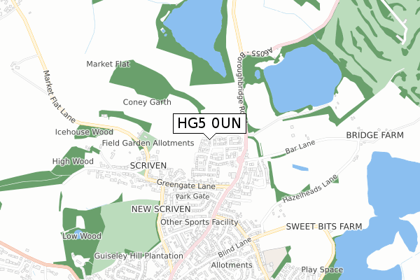 HG5 0UN map - small scale - OS Open Zoomstack (Ordnance Survey)