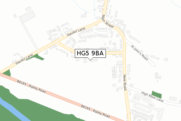 HG5 9BA map - large scale - OS Open Zoomstack (Ordnance Survey)