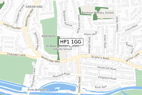 HP1 1GG map - large scale - OS Open Zoomstack (Ordnance Survey)