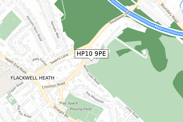 HP10 9PE map - large scale - OS Open Zoomstack (Ordnance Survey)