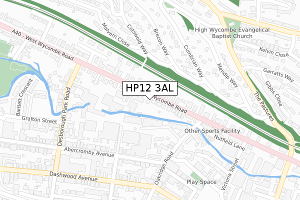 HP12 3AL map - large scale - OS Open Zoomstack (Ordnance Survey)