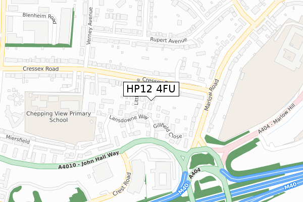 HP12 4FU map - large scale - OS Open Zoomstack (Ordnance Survey)