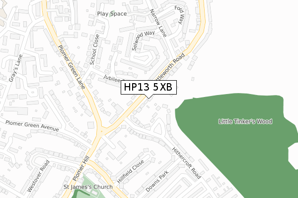 HP13 5XB map - large scale - OS Open Zoomstack (Ordnance Survey)