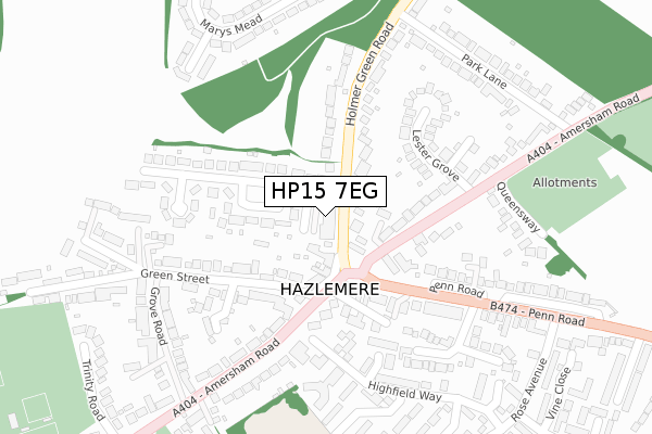 HP15 7EG map - large scale - OS Open Zoomstack (Ordnance Survey)