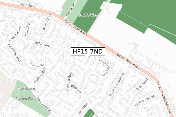 HP15 7ND map - large scale - OS Open Zoomstack (Ordnance Survey)