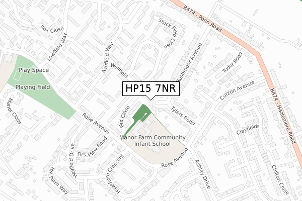 HP15 7NR map - large scale - OS Open Zoomstack (Ordnance Survey)