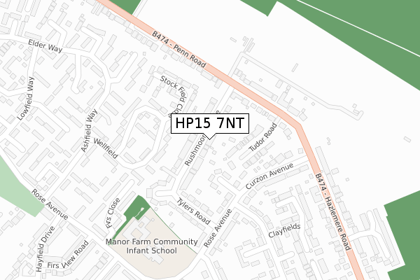 HP15 7NT map - large scale - OS Open Zoomstack (Ordnance Survey)