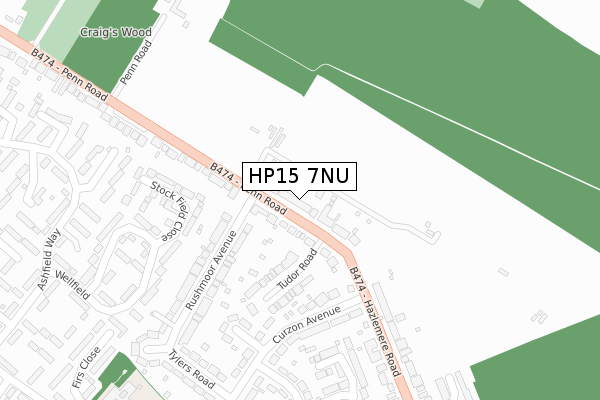 HP15 7NU map - large scale - OS Open Zoomstack (Ordnance Survey)