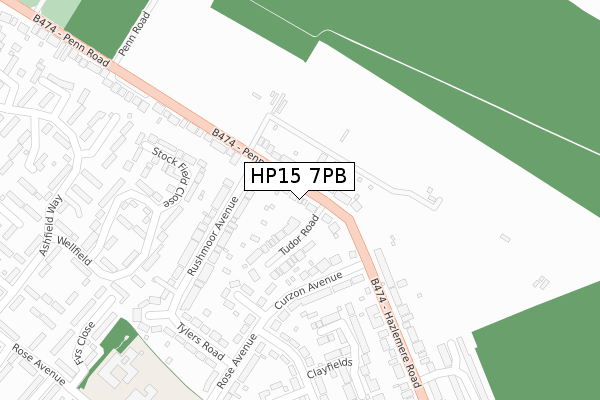 HP15 7PB map - large scale - OS Open Zoomstack (Ordnance Survey)