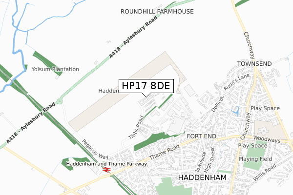 HP17 8DE map - small scale - OS Open Zoomstack (Ordnance Survey)