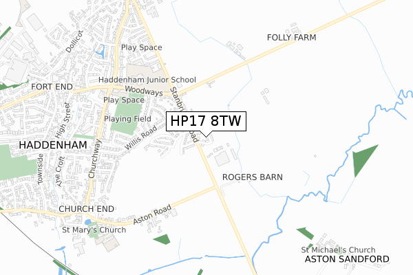 HP17 8TW map - small scale - OS Open Zoomstack (Ordnance Survey)