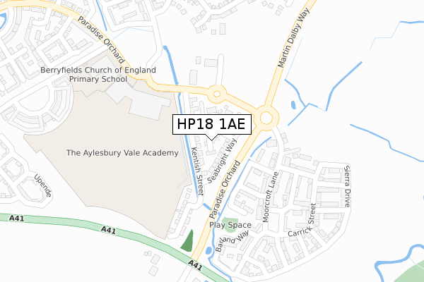 HP18 1AE map - large scale - OS Open Zoomstack (Ordnance Survey)