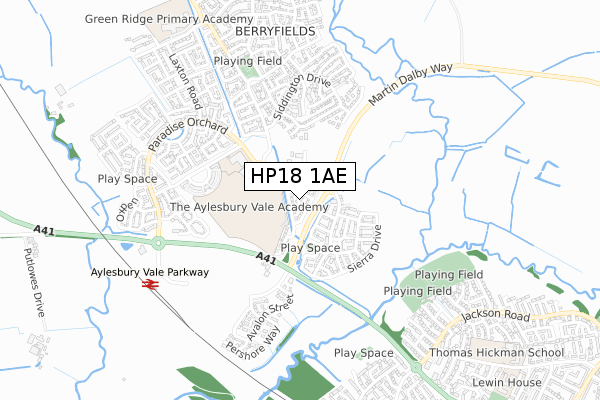 HP18 1AE map - small scale - OS Open Zoomstack (Ordnance Survey)