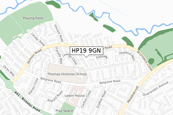 HP19 9GN map - large scale - OS Open Zoomstack (Ordnance Survey)