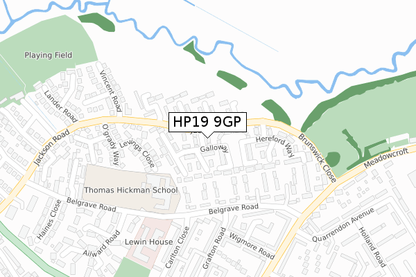 HP19 9GP map - large scale - OS Open Zoomstack (Ordnance Survey)