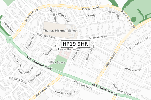 HP19 9HR map - large scale - OS Open Zoomstack (Ordnance Survey)