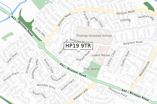 HP19 9TR map - large scale - OS Open Zoomstack (Ordnance Survey)