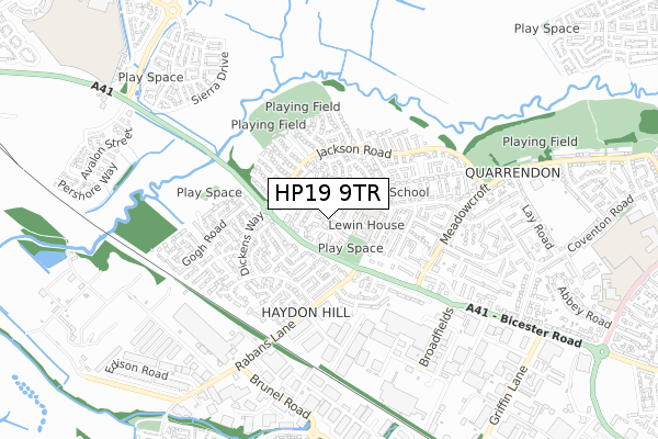 HP19 9TR map - small scale - OS Open Zoomstack (Ordnance Survey)