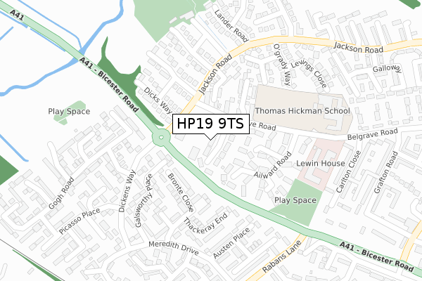 HP19 9TS map - large scale - OS Open Zoomstack (Ordnance Survey)