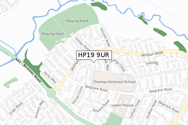 HP19 9UR map - large scale - OS Open Zoomstack (Ordnance Survey)